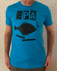 EPA - Rödspättans favoritpunkband. Turkos tröja - svart tryck (t-shirt)