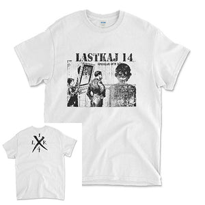 Utgående produkt: Lastkaj 14 - Speglar och rök. Vit tröja - svart tryck (t-shirt)