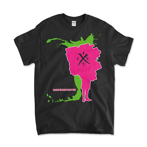 Utgående produkt: Lastkaj 14 - Bagaget. Svart tröja - rosa/grönt tryck (t-shirt)